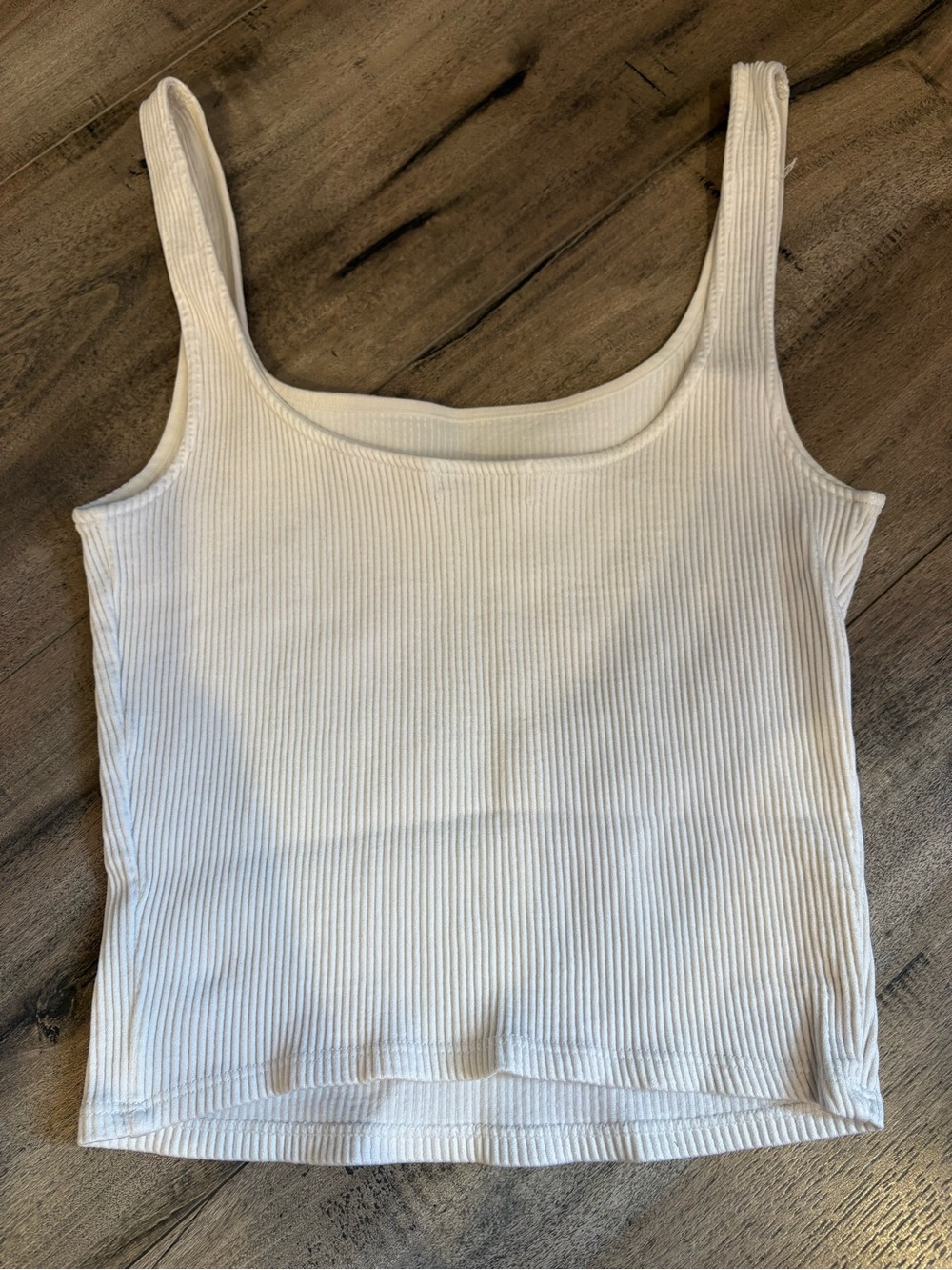 Dynamite Ribbed Square Neck Tank - White - Picture 2 of 3